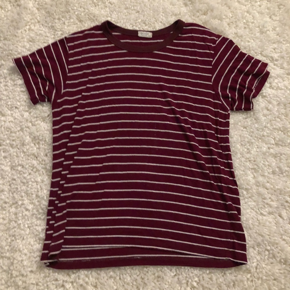 Brandy Melville Maroon Striped Top